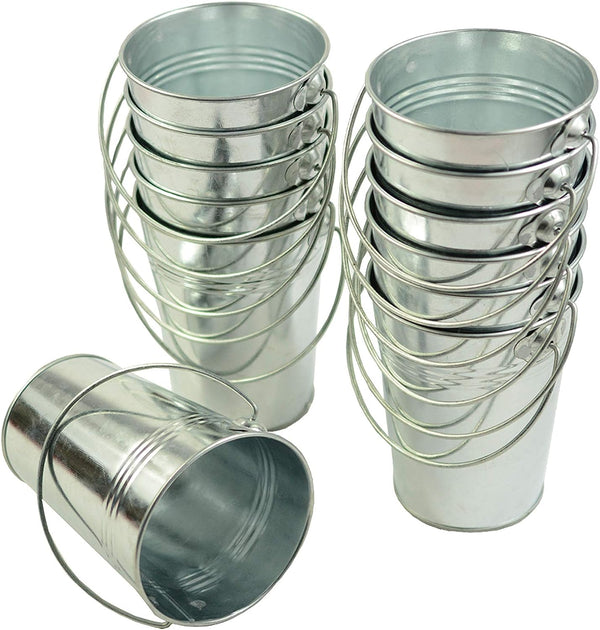 ITALIA 6 Pack Metal-bucket-party-favor-sizes-4.15x 5.3"