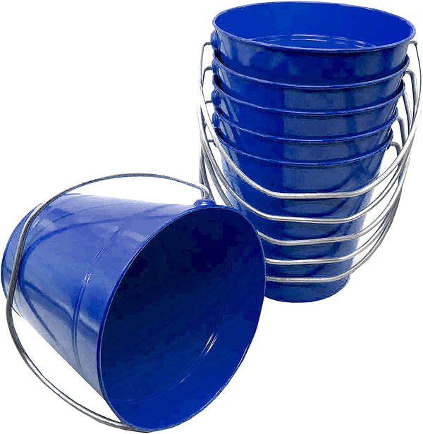 ITALIA 6 Pack Metal Bucket 4.3 x 4.3 " Royal Blue