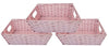 3 pack PE Basket Pink, Size:13 x 9.84 x 5.91" H Pink