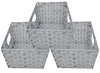 3 pack PE Basket, Grey, size : 11.2 x 10x 7.68”H Grey
