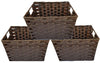 3 pack PE Basket, Dark Brown, size : 11.2 x 10x 7.68”H Brown