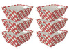 6 pack Paper Basket Red w/dot, Size 10.8 x 8.4 x 4.8"H