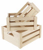 ITALIA 3 PC Nested NaturalVintage wood crates Multipurpose Wood Crafted Size (L) 14.4 x 12.8 x 6.4" H (M) 12.4 x 10.8 x 5.6" H (S) 10.4 x 8.8 x 4.8" H