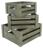 ITALIA 3 PC Nested Green Vintage wood crates Multipurpose Wood Crafted Size (L) 14.4 x 12.8 x 6.4" H (M) 12.4 x 10.8 x 5.6" H (S) 10.4 x 8.8 x 4.8" H