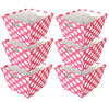 6 pack Paper Basket Magenta/white Dot Size 8.6 x 7.6 x 6.6"H