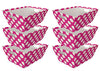 6 pack Paper Basket Magenta w/dot, Size 10.8 x 8.4 x 4.8"H