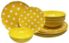 ITALIA 12pcs 11" Melamine dinner set  Polka Dot 4pcs bowl+4pcs dinner plate+4pcs salad plate