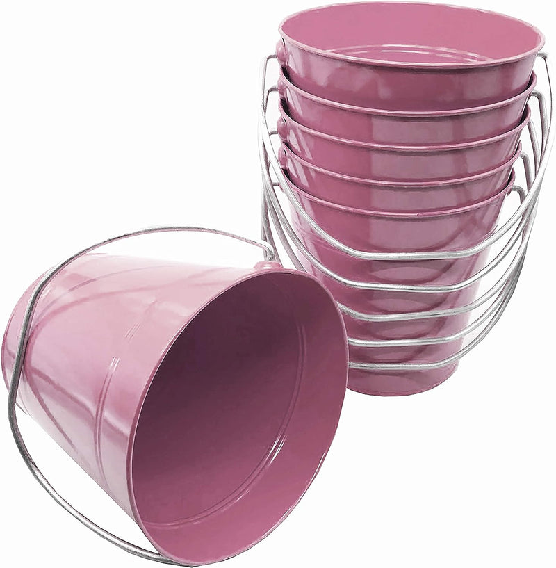 Pink ITALIA 6 Pack Metal Bucket 5.5 x 6"