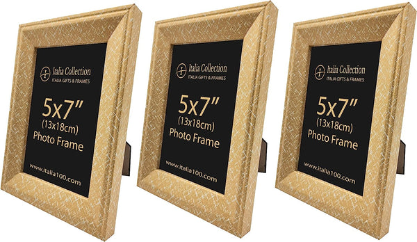 ITALIA 3 Pack Quality MDF Material Frame  5 x 7" Moulding size 3.2X2.5 CM