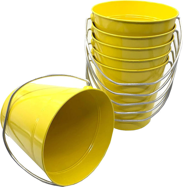 ITALIA 6 Pack Metal Bucket 4.3 x3.2"Yellow
